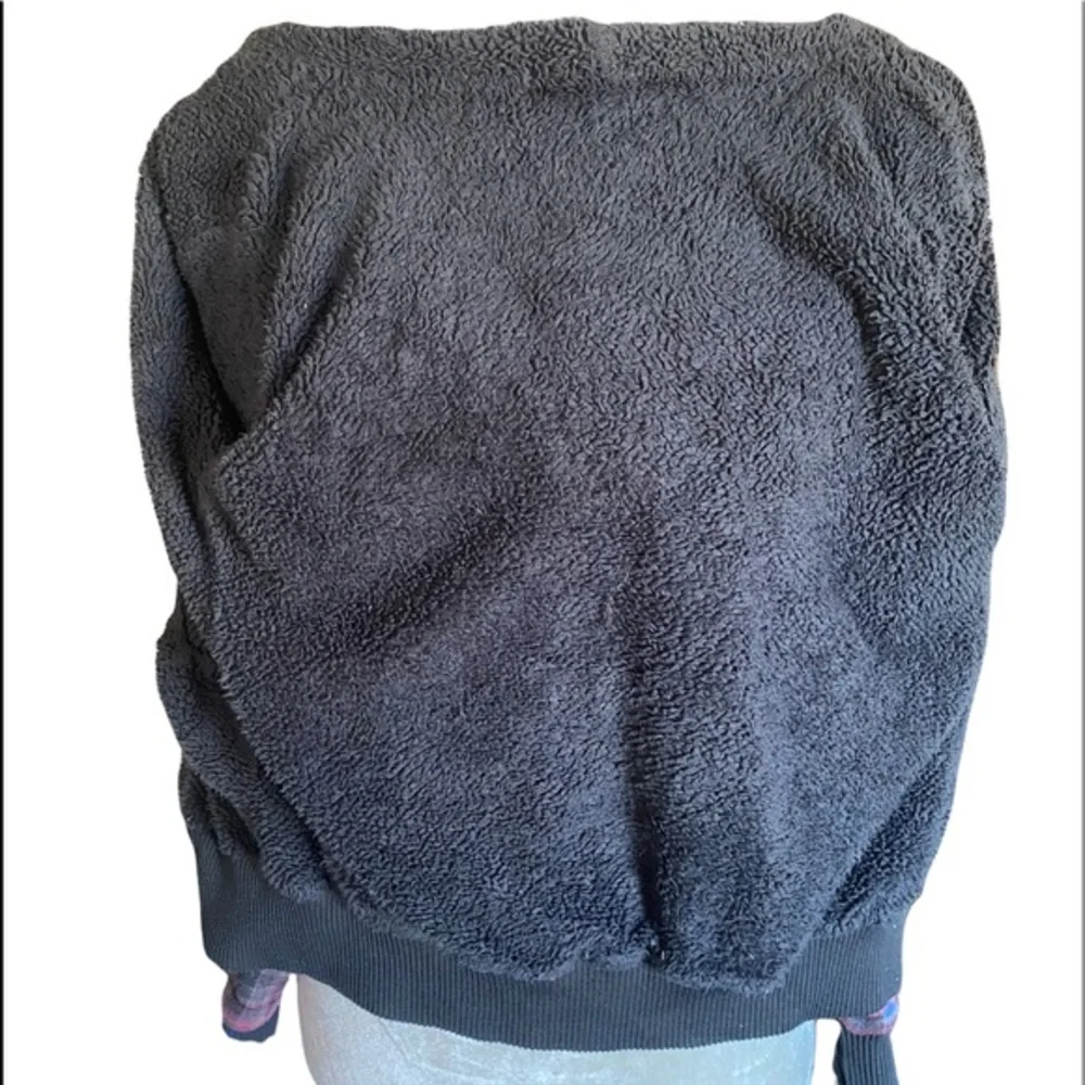 Spoiled‎ Girls Grey And Pink Sherpa Plaid Reversible Jacket sz S